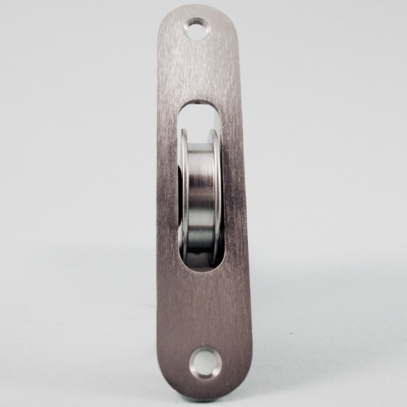 THD190/SCP • Satin Chrome • Radiused • Sash Pulley With Steel Body and 44mm [1¾] Brass Pulley